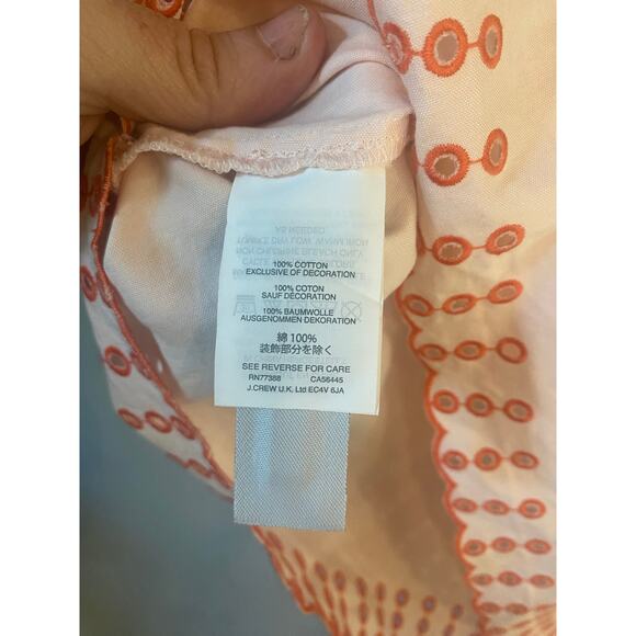 J Crew 10 two Toned Pink Eyelet Hem Split Neck Tank Top - Picture 6 of 6